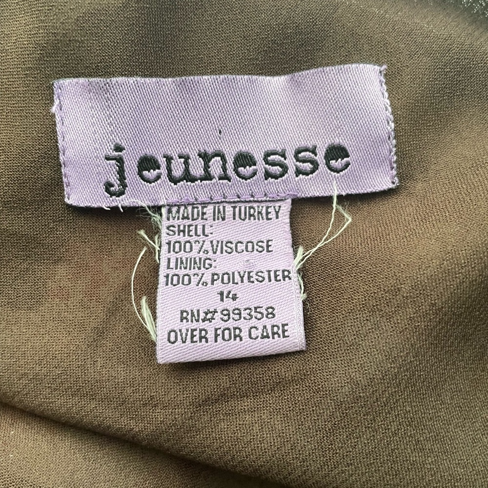 Jeunesse VTG Midi Floral Dress Women’s 14 Chocolate Brown Feminine Romantic - Picture 8 of 9